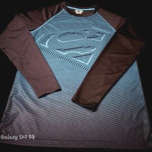 SUPERMAN MEN'S KNIT LONG SLEEVE MEDIUM TEE
